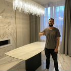 Новый стол из керамогранита с реечной ножкой