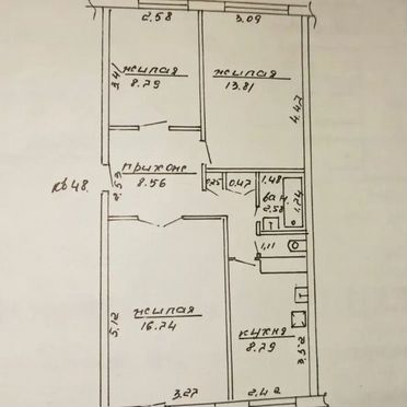 3-к. квартира, 66,6 м², 5/5 эт.